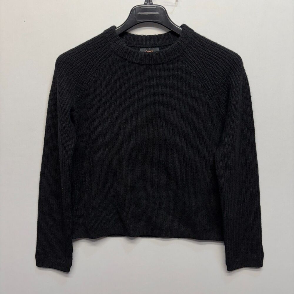 Quince Women 100% Mongolian Cashmere Sweater Size XS X-Small Black D123 -12